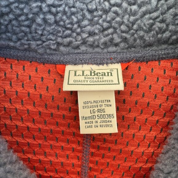 LL Bean Sherpa Fleece Jacket Blue - Picture 3 of 4